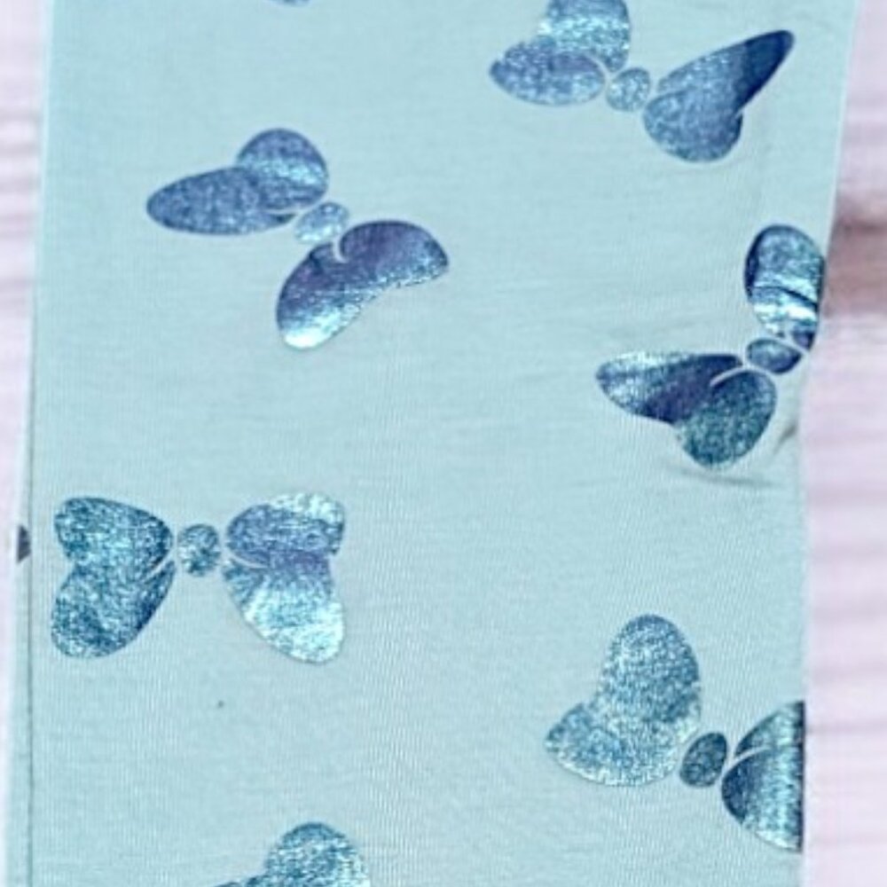 Booky Full length Soft Cotton leggings Skinny Fit Light blue bow stretchy NWOT - Picture 5 of 5